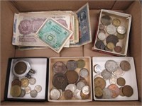 FOREIGN COIN & CURRENCY LOT: