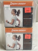 2 packs of Iron Body 1-lbs. wrist weights.