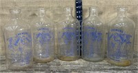 5 Chemung spring water bottles w/ Indian motif