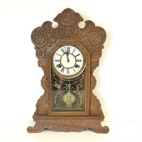 Carved Wood Chiming Clock