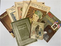 Antique sewing magazines and books