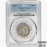 1917 Standing Liberty Quarter PCGS VF20 Type 1