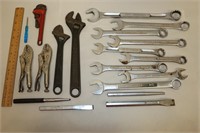 Lot of Assorted Tools-Wrenches Vice Grips Crescent