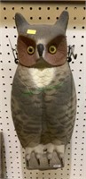 Faux owl of styrofoam measuring 23 inches long