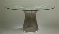 Knoll Platner glass topped dining table.