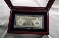 Large1899 $2 Silver Certificate in case-NOT MS69