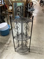 3 TIER FOLDING METAL CORNER SHELF