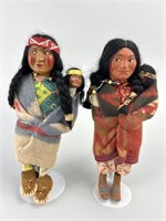 Skookum Antique Composition Native American Dolls.