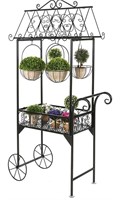 Metal Scrollwork French Trolley Cart Plant Stand