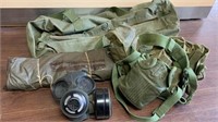 Military Duffle Bag w Gas Mask & Contents