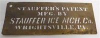 Stauffer Ice Mach Co Wrightsville PA stencil