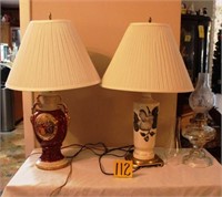 2 lamps and coal oil lamp