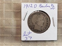 1912D Barber Half Dollar VG