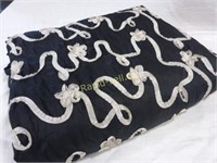 Silk Black with White Swirl Tablecloths