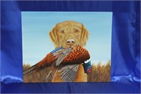 "Lab 'Hawk' w/Pheasant" by Thomas Rhodes