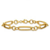 14 Kt-Polished Fancy Link Bracelet