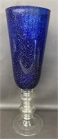 21in Vintage Cobalt Blue Vase