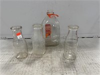 (4) Milk Bottles