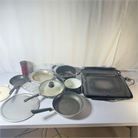 Kitchen Stove Cookware Lot and Griddle