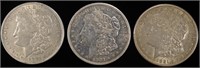 1921-P,D,S MORGAN DOLLARS AU