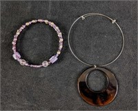 Wrap Style Necklace Purple Choker Necklace