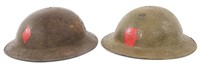 WWI US AEF INF DIV MARKED BRITISH HELMET LOT OF 2