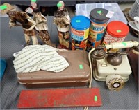 EARLY PHONE, TINKERTOYS, PAPIERMACHE FIGURES, MORE