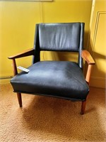 MCM Leather Chair w/ Wood Frame
