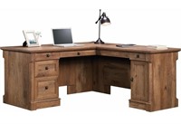 Sauder Palladia L-Shaped Desk, Vintage Oak finish