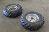 (2) Goodyear AT24x8-11 ATV Tires on 4-Bolt Rims,