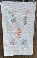 CHILDS NEEDLEPOINT QUILT 56x34