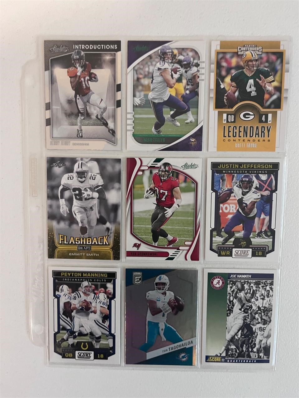 NFL cards Tua, Favre, Manning