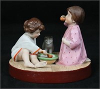 Gardner Russian Porcelain Figure Children With Cat