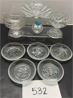 Vintage glass decor; coasters and more