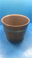 Wood flower pot w plastic