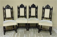 Louis XIII Style Barley Twist Oak Chairs.