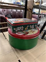 2PC COOKIE TIN CANISTERS / KEEBLER ELVES ETC