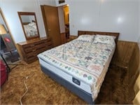 Vintage Mid Century 3pc Oak Bedroom Set