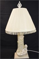 LAMP WITH GIRL - NEEDS A NEW SHADE