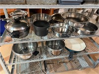 Assorted Pots, Pans, Bowls