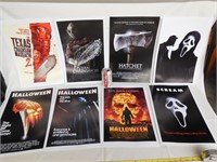 (8) 11x17 Movie Posters/Photos Halloween, Scream