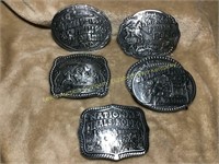 Hesston National Finals Rodeo belt buckles, 1995,