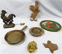 8 PIECE CAST IRON/METAL DECOR LOT