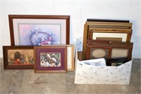 Group lot of frames & prints; various sizes