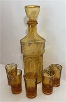 Amber Decanter Set - 6