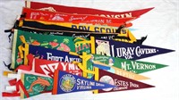 MASSIVE LOT OF VINTAGE PENNANT FLAGS