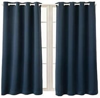 New Blackout curtains navy blue silver 4 ringed 2