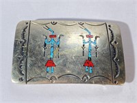 Sterling Silver & Turquoise Belt Buckle