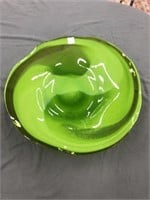 Venetian Art Glass Console Bowl, 17" dia