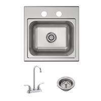 Elkay Parkway 15" Kitchen Sink w/ Faucet, Silver